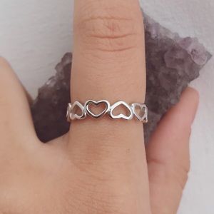 Stackable Hearts Sterling Silver Ring